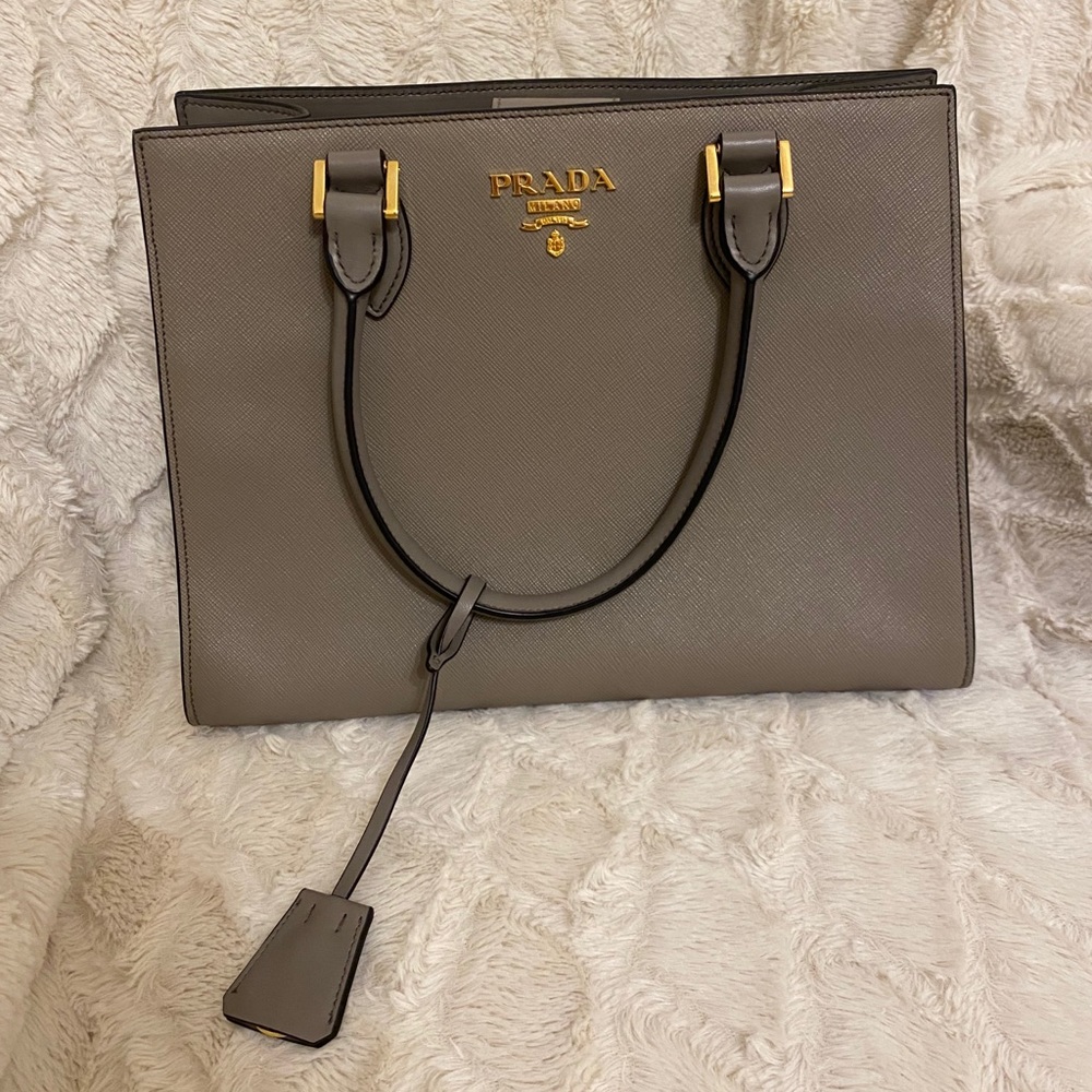 Gray PRADA tote bag